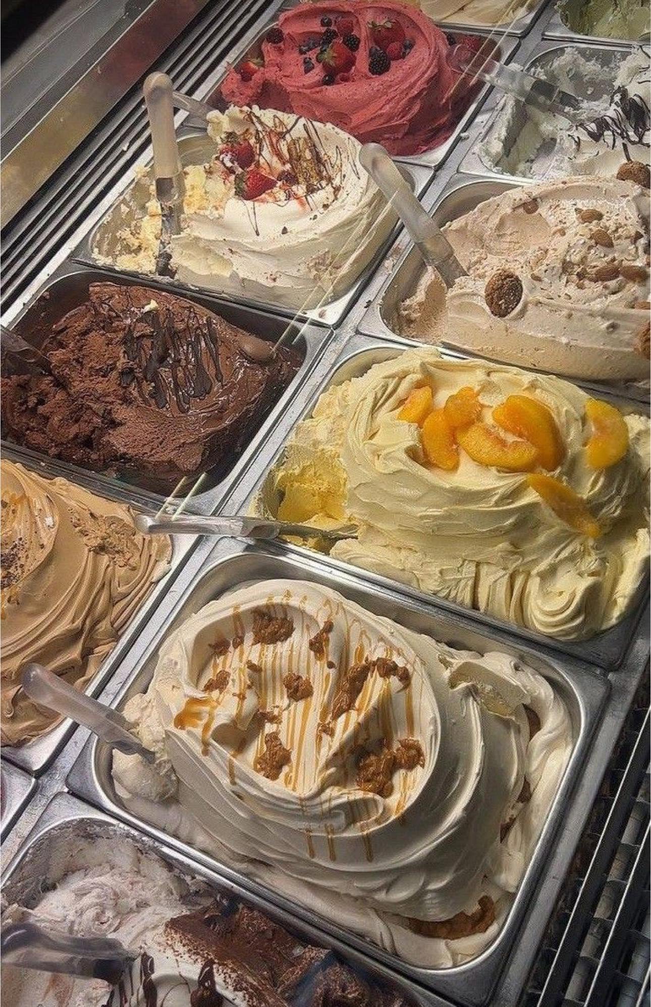 A colorful selection of house gelato